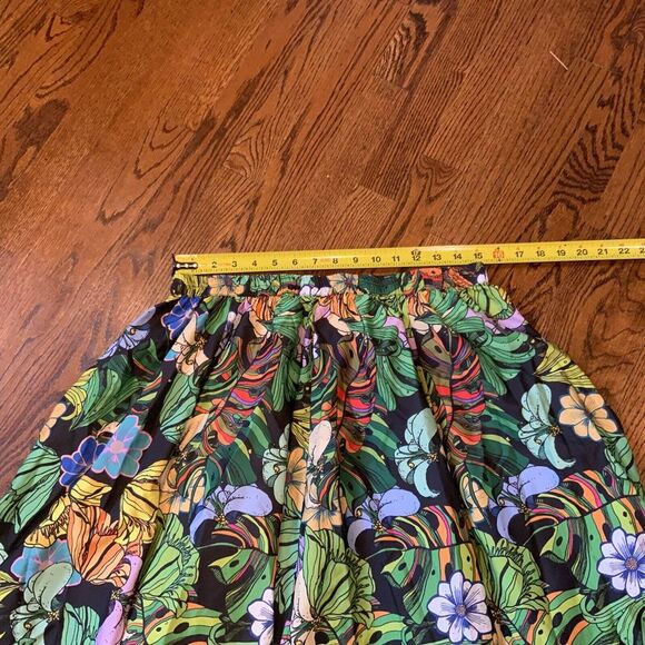Rachel Zoe Maxi Skirt Women L Multicolor Hawaiian Tropical Vacation Resort Fairy - Picture 4 of 8